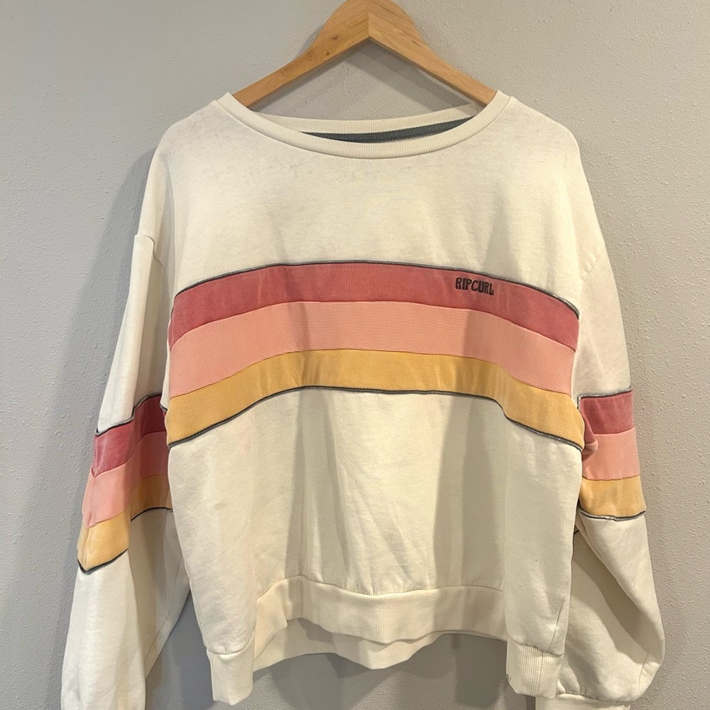 Rip Curl Women's Cream Sweatshirt with Stripes